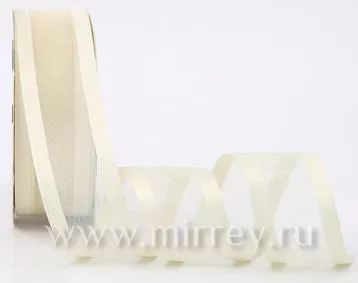 Лента декоративная "Кант", полиэстер, 25 мм х 20 ярд., шампань