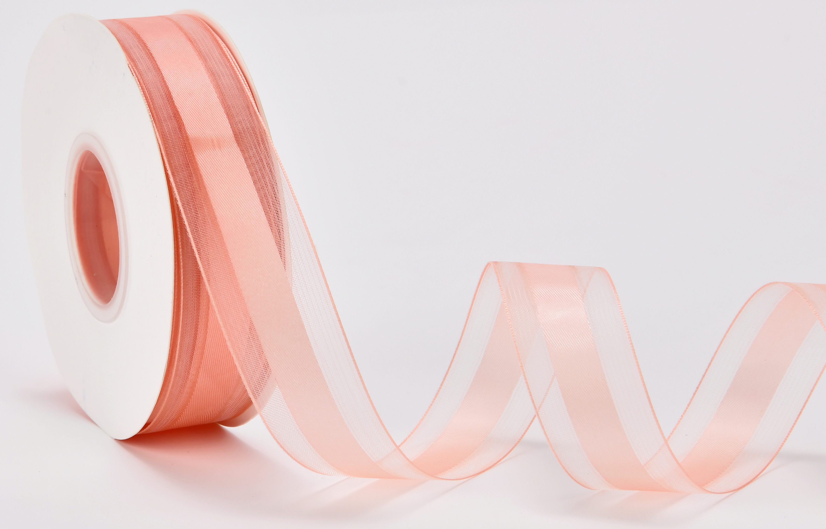Лента декоративная "Лили", полиэстер, 25 мм х 40 ярд., персиковый