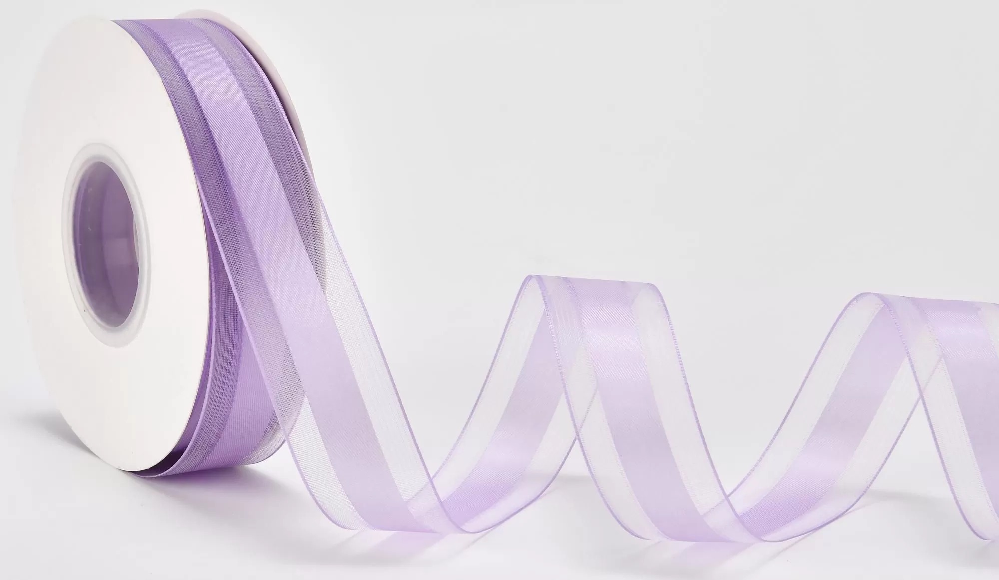 Лента декоративная "Лили", полиэстер, 25 мм х 40 ярд., сиреневый