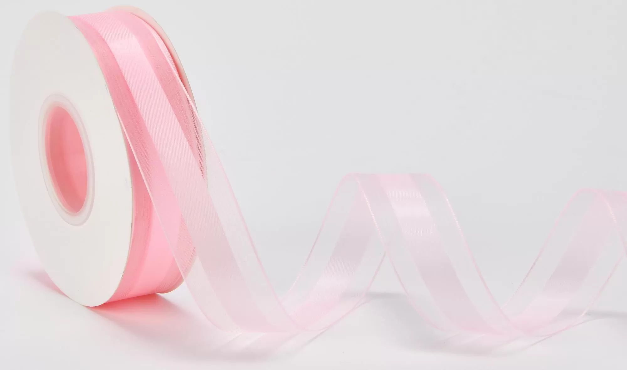 Лента декоративная "Лили", полиэстер, 25 мм х 40 ярд., светло-розовый