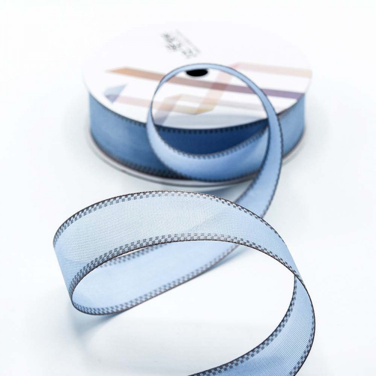 Лента декоративная с каймой (полиэстер) 3 см*15 ярд синий