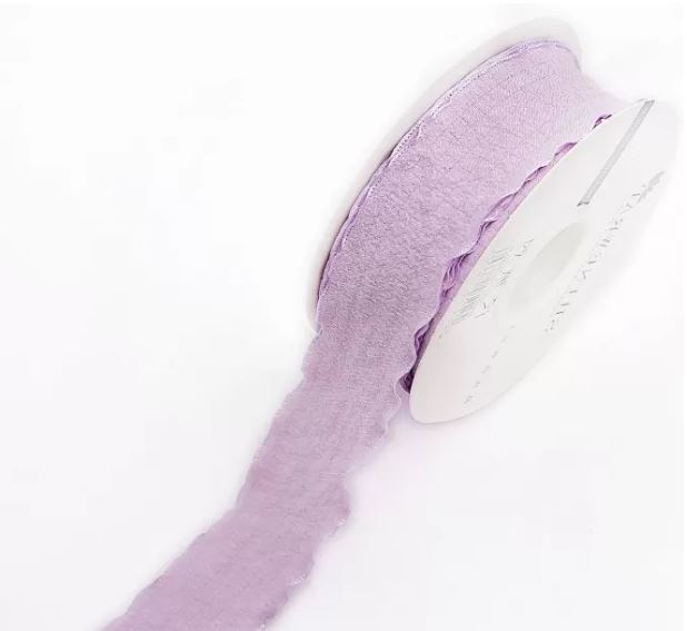 Лента декоративная "Волна", полиэстер, 25мм х 10ярд., сиреневый