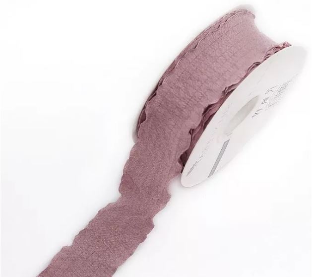 Лента декоративная "Волна", полиэстер, 25мм х 10ярд., викторианская роза