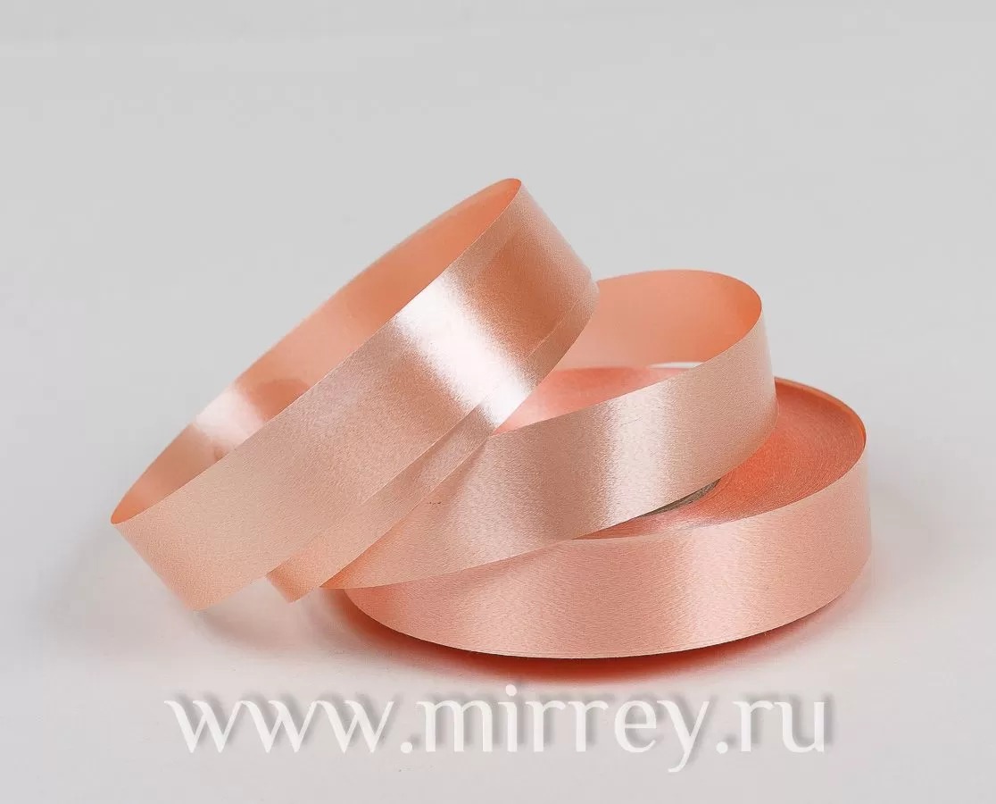 Лента полипропиленовая 2 см х 100 ярд., персиковый