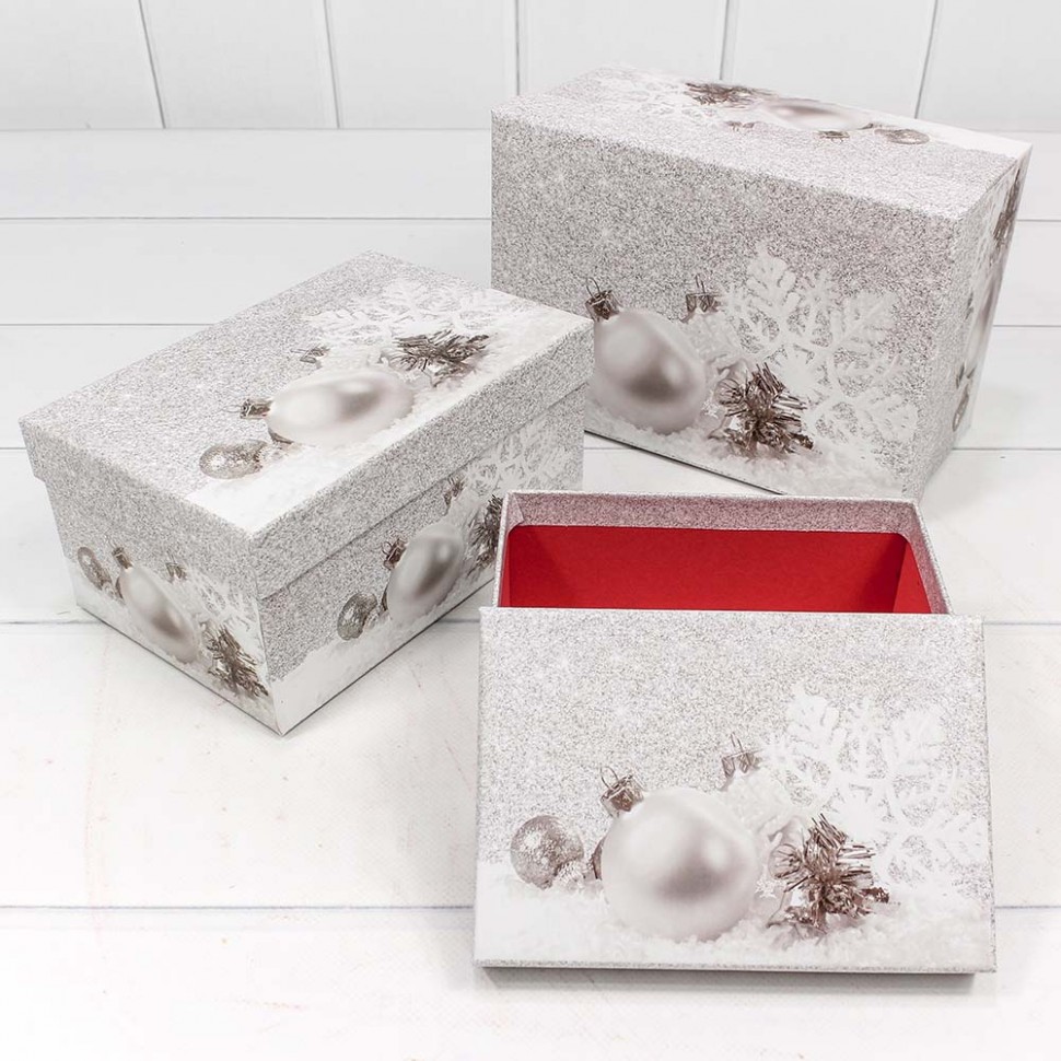 Набор коробок 3 в 1 прямоугольный 22*15*11,5 см Новогодний натюрморт