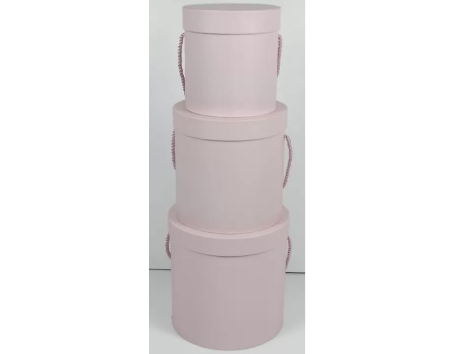 Набор коробок "Цилиндры Стандарт" 19Х19Нсм, 17х17Нсм, 14х14Нсм, 3шт, розовый