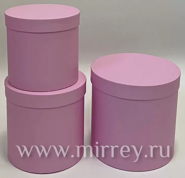 Набор коробок с крышкой,19,5х19 см, 17,5х17 см, 15,5х15 см, 3 шт, розово-лиловый