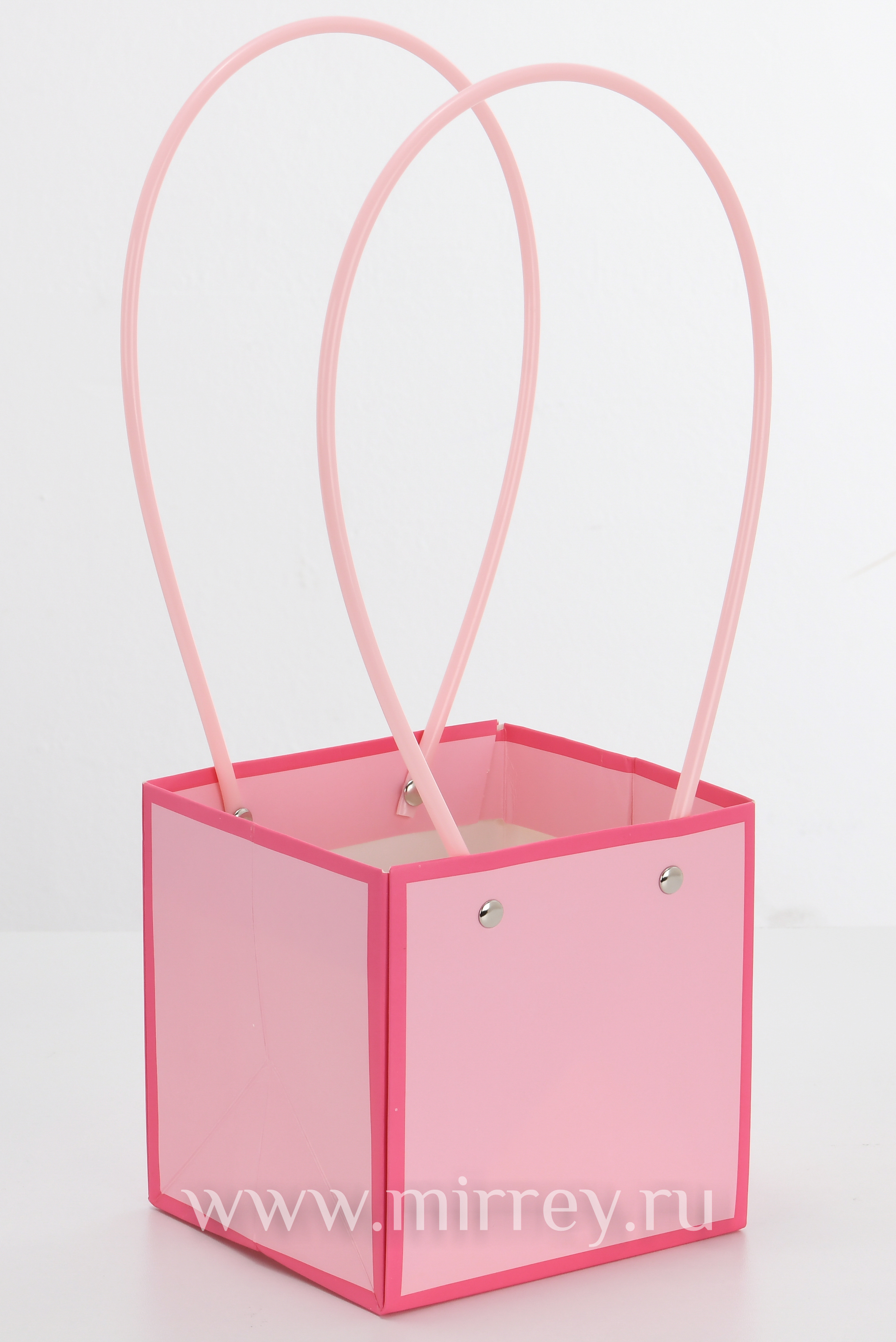 Пакет подарочный "Мастхэв с цветной окантовкой", 12,5х11,5х12,5 см, 10 шт./упак., цветущая сакура