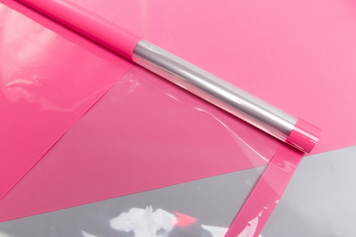 Пленка цветная 60 см прозрачное окно розовый туманный