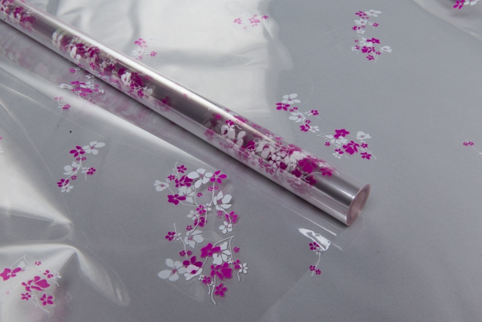 Пленка цветная Анютины глазки 70см бело-фуксия