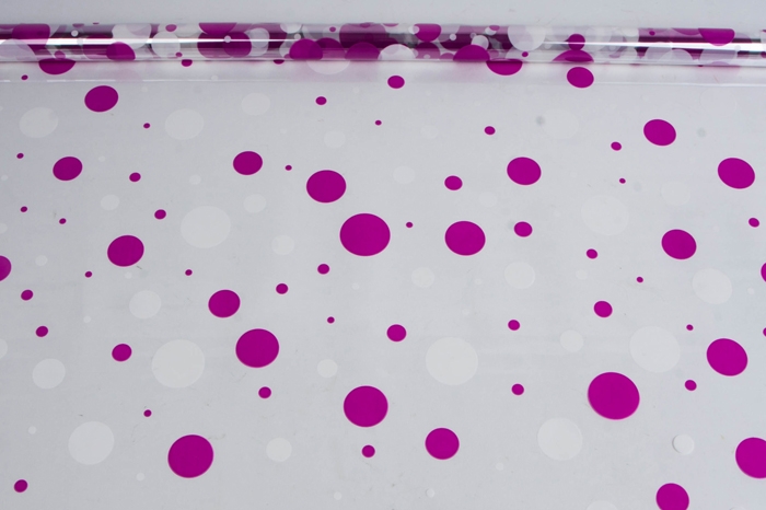 Пленка цветная Серпантин 70 см бело-фуксия