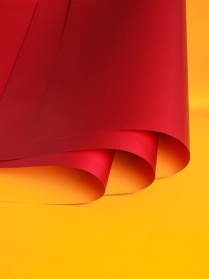 Пленка матовая 58 × 58 см 10 лист 65 мкм двухсторонняя бордо/желтый