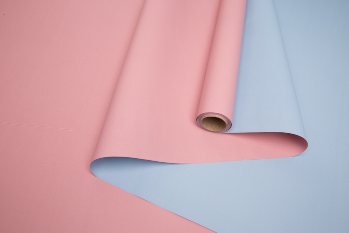Пленка матовая 60 мкм 58 см × 10 м двухсторонняя розовый пыльный/голубой