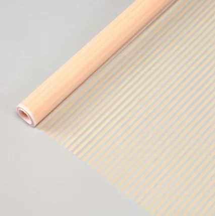 Пленка матовая Полоска, 70 см х 200 гр, персик