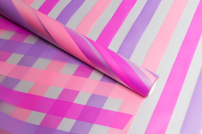 Пленка матовая Премиум 58 см × 10 м Радуга фуксия