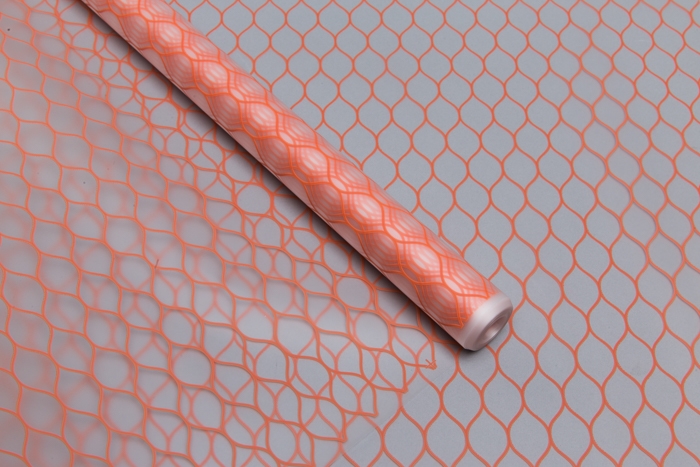 Пленка матовая Соты 70 см*10 м коралловый