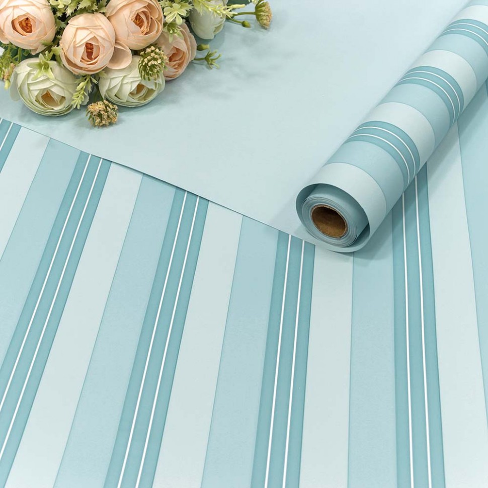 Плёнка 0,58*10м матовая "Полосы" 60мкм Синий