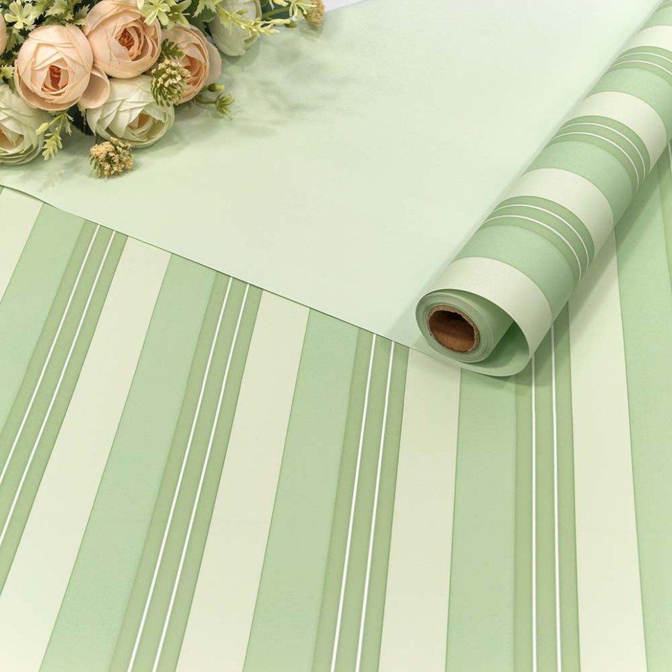 Плёнка 0,58*10м матовая "Полосы" 60мкм Зелёный