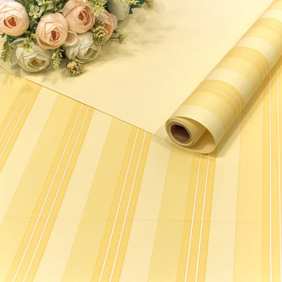 Плёнка 0,58*10м матовая "Полосы" 60мкм Жёлтый