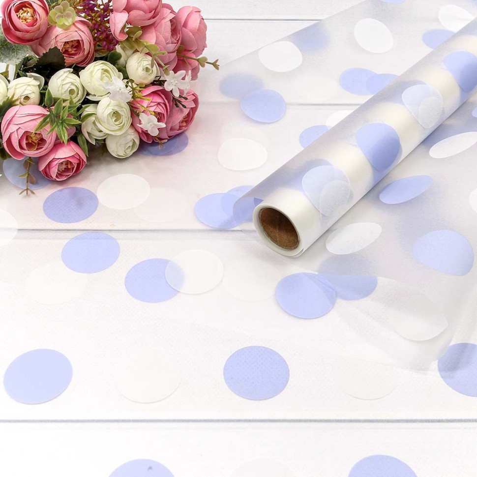 Плёнка 0,58*10м прозрачная "Горох" Сиреневый