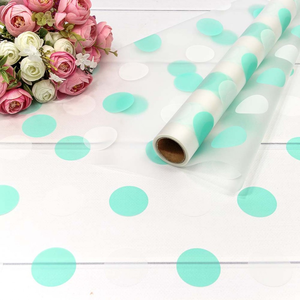 Плёнка 0,58*10м прозрачная "Горох" Тиффани