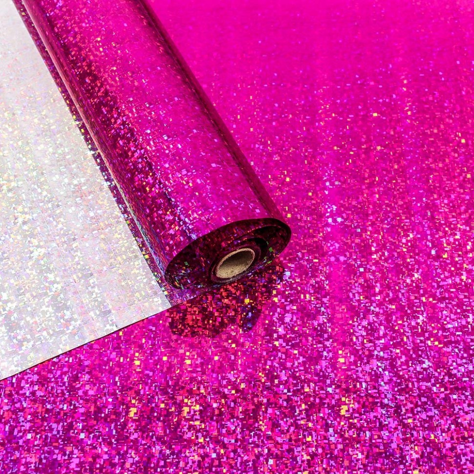 Плёнка 0,7*8,33м Голография 40мкм Малиновый