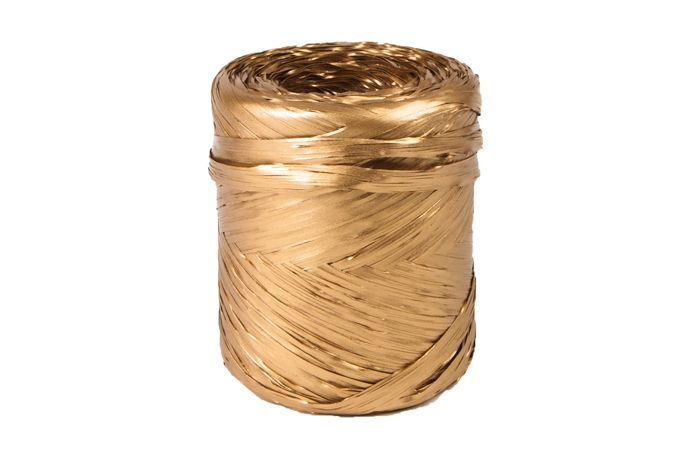 Рафия синтетическая, 200 м PL 42 золотая