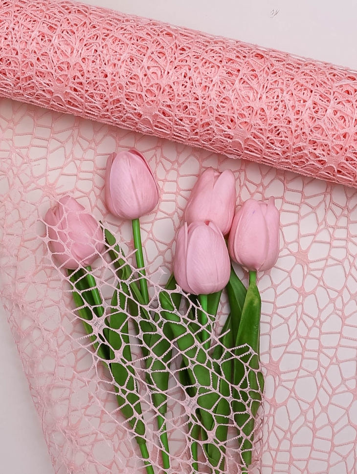 Сетка ажурная 50 см*5 ярд персиковый