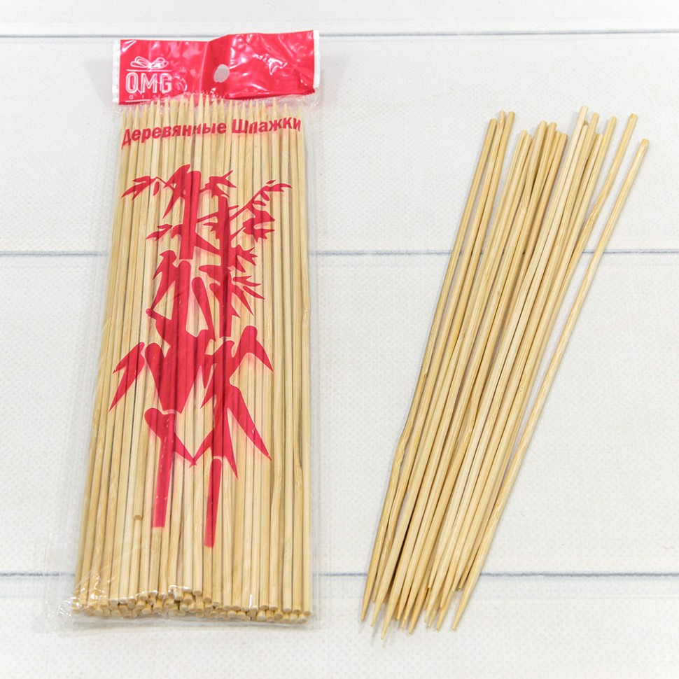 Шпажки деревянные (100 шт.) 25см*3мм