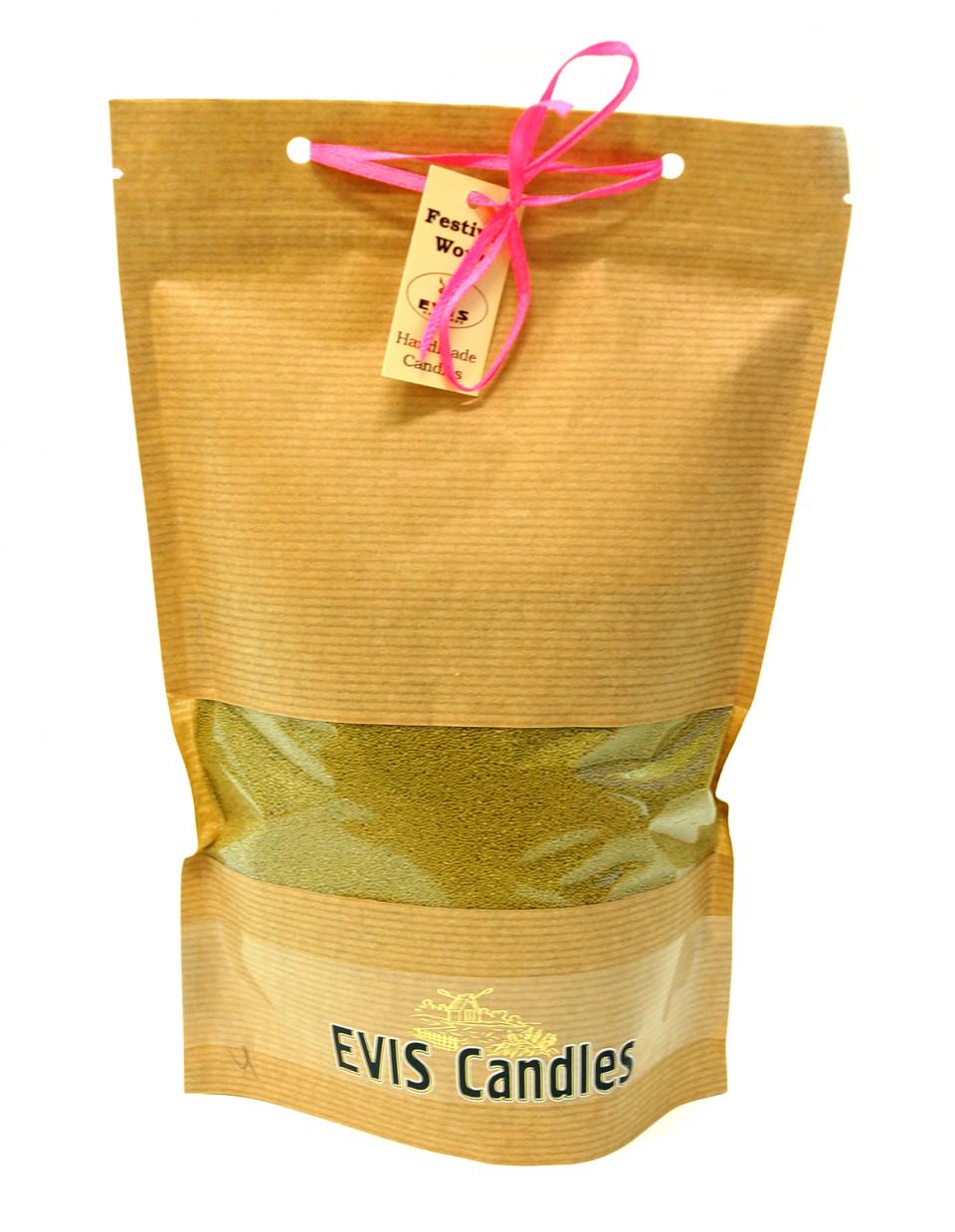 Свеча насыпная в гранулах в дой-паке с 12 фитилями 360 г оливковый