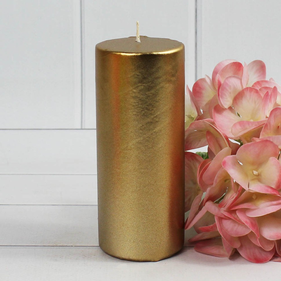 Свеча парафиновая цилиндр 50 H100 золото