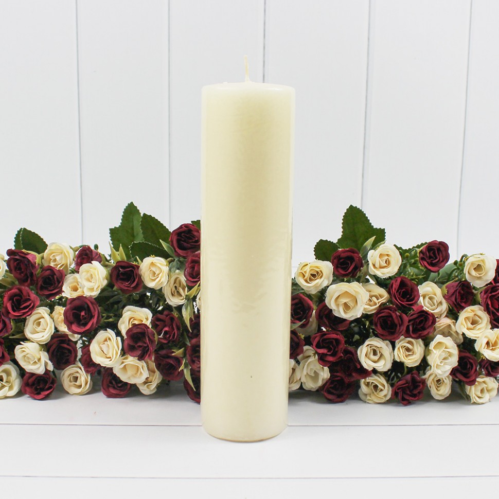 Свеча парафиновая цилиндр D50 H80 слоновая кость