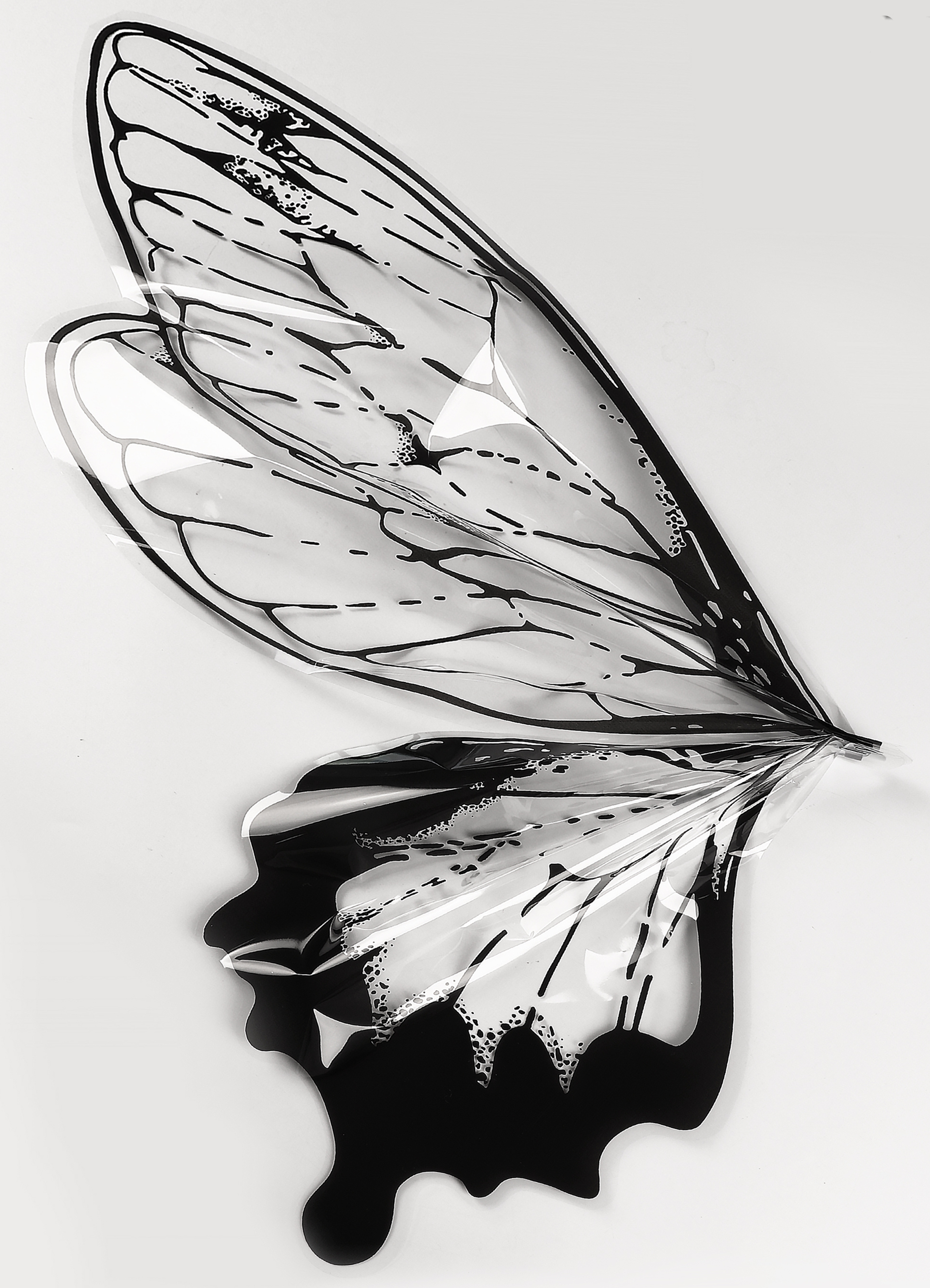 Упак. материал флорист. пленка "Крылья бабочки", 45 мкр, 50 см х 56 см, набор 40 шт /упак, черный