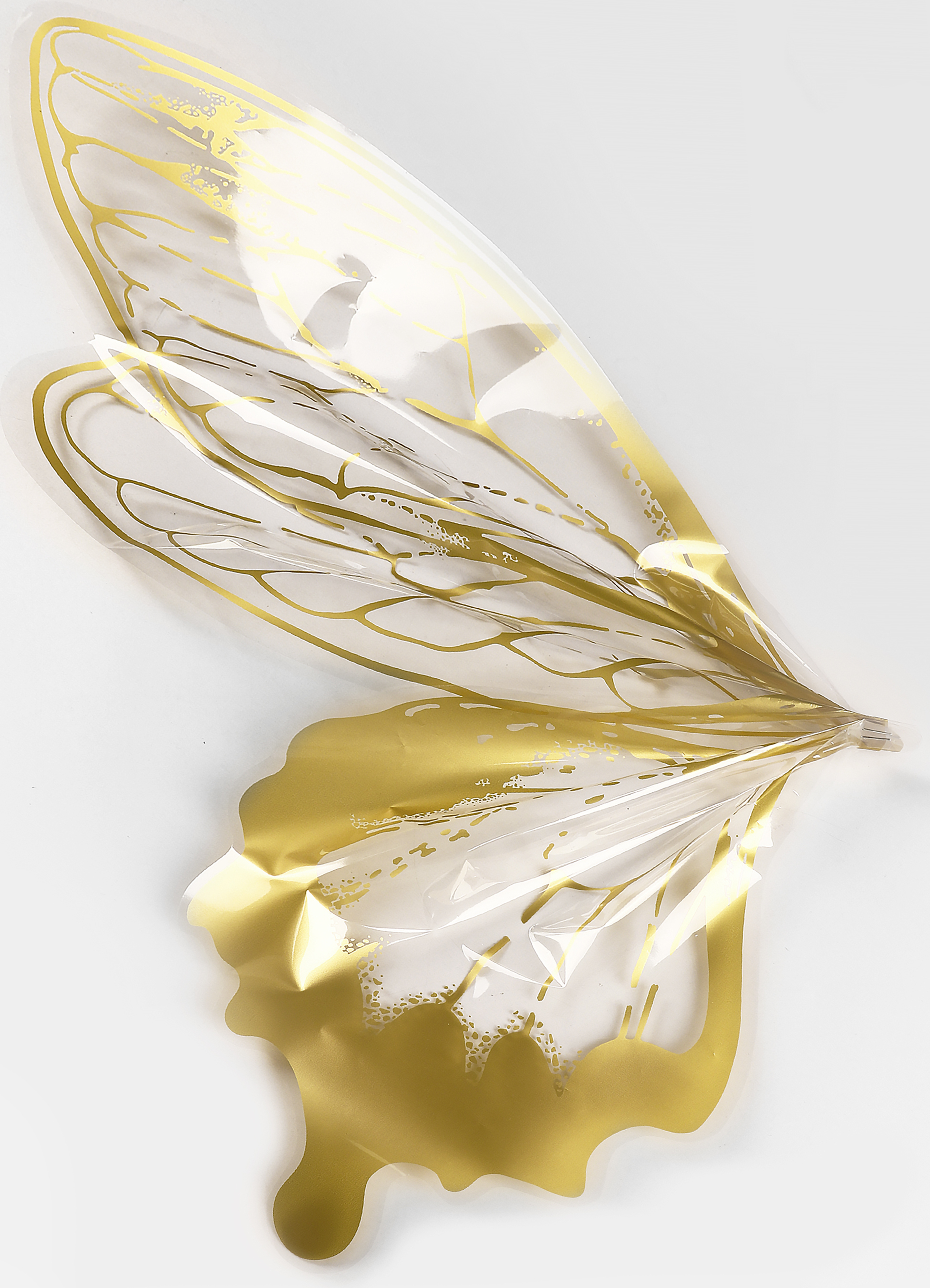 Упак. материал флорист. пленка "Крылья бабочки", 45 мкр, 50 см х 56 см, набор 40 шт /упак, золото