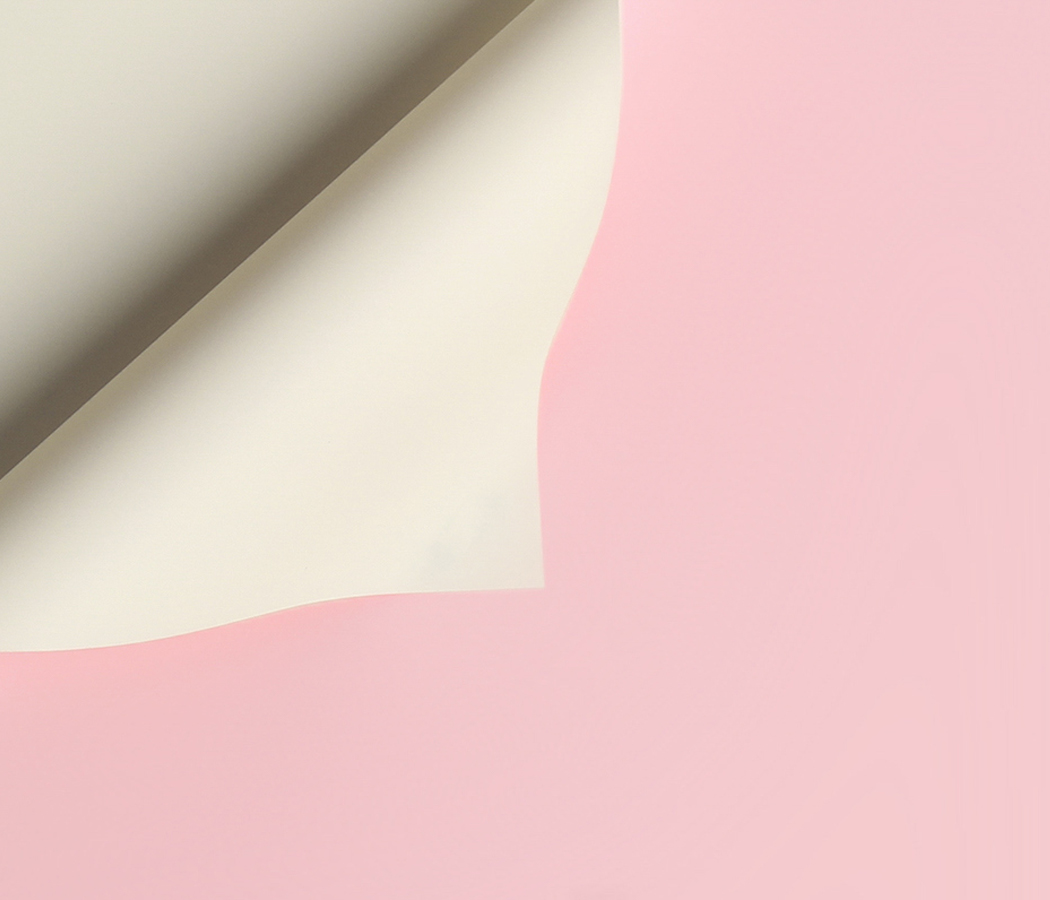 Упак. материал флорист. пленка "Самая нужная двухсторонняя" 65 мкр, 58 см х 10 м, розовый/латте