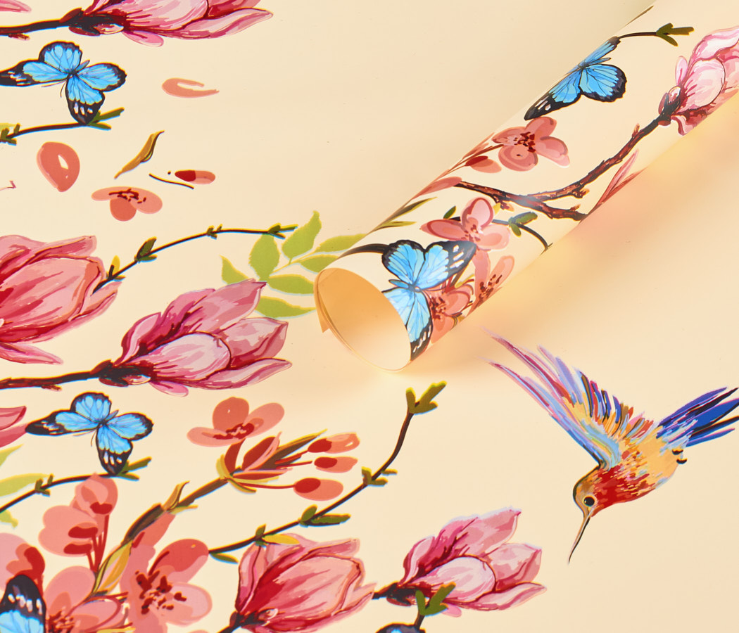 Упак. материал флористическая пленка "Колибри", 65 мкр, 58 см х 58 cм, 20 листов/упак., шампань