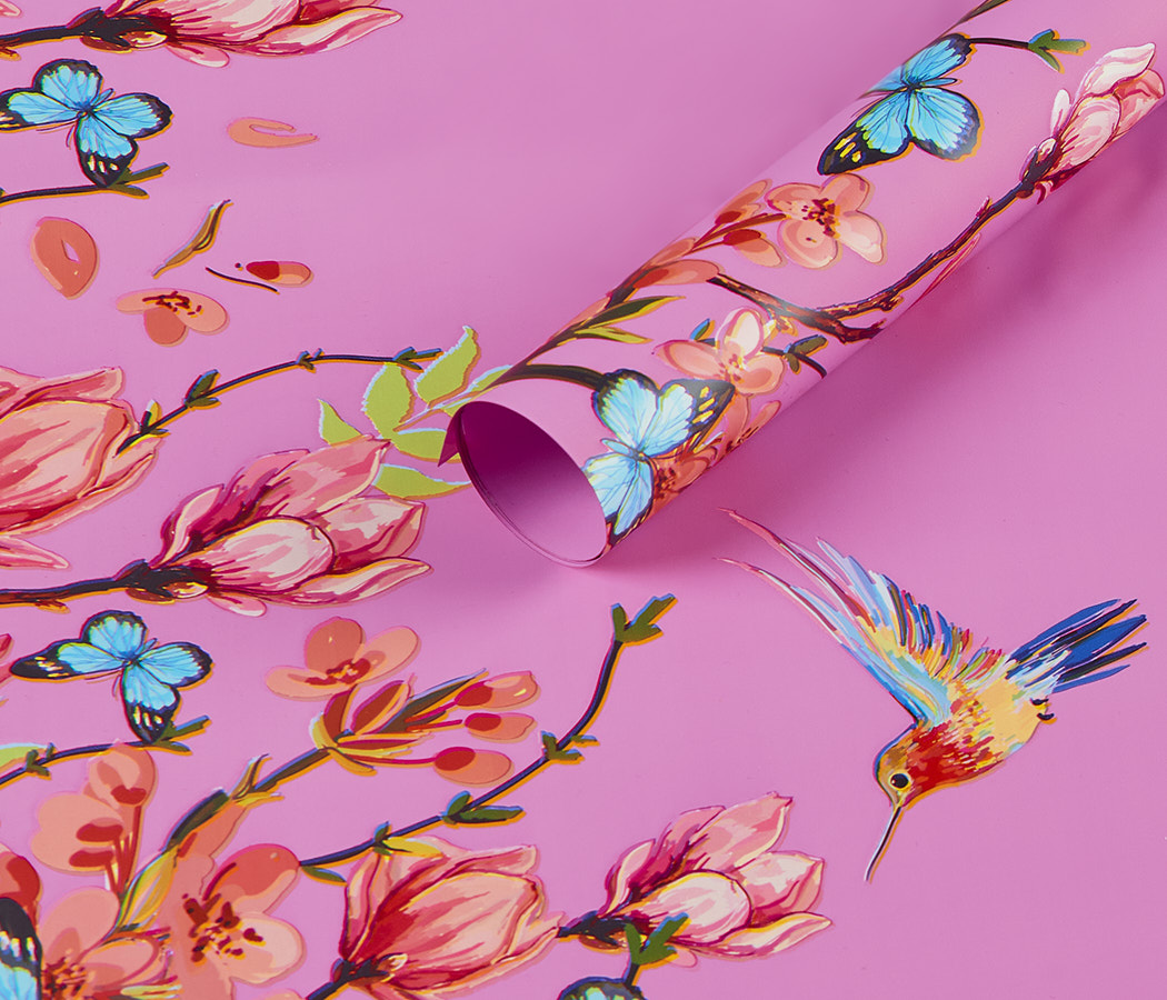 Упак. материал флористическая пленка "Колибри", 65 мкр, 58 см х 58 cм, 20 листов/упак., сиреневый