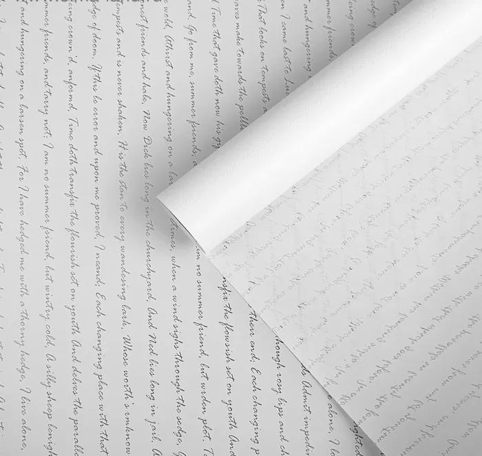 Упак. материал флористическая пленка "Послание", 53 мкр, 58 см х 10 м, белый