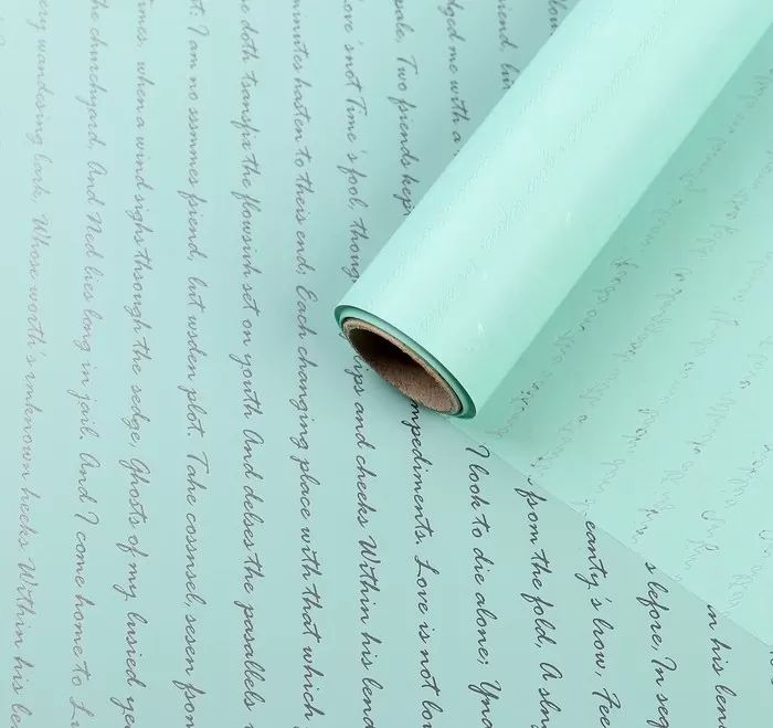 Упак. материал флористическая пленка "Послание", 58 см х 10 м., мятный