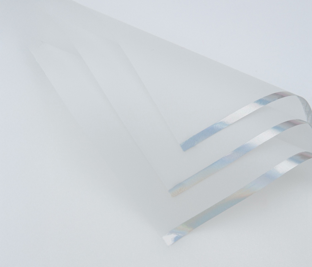 Упак. материал флористическая пленка " Серебристый кант", 58х58 см, белый, 20 листов /упак