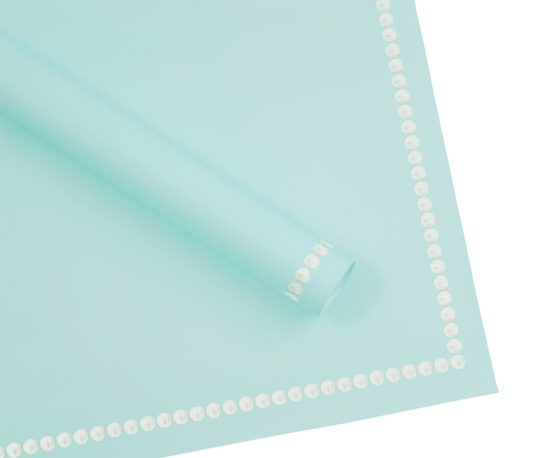 Упак. материал флористическая пленка "Жемчужное ожерелье" 65мкр 58 см х 58 см 20 лист/упак. св-бирюз