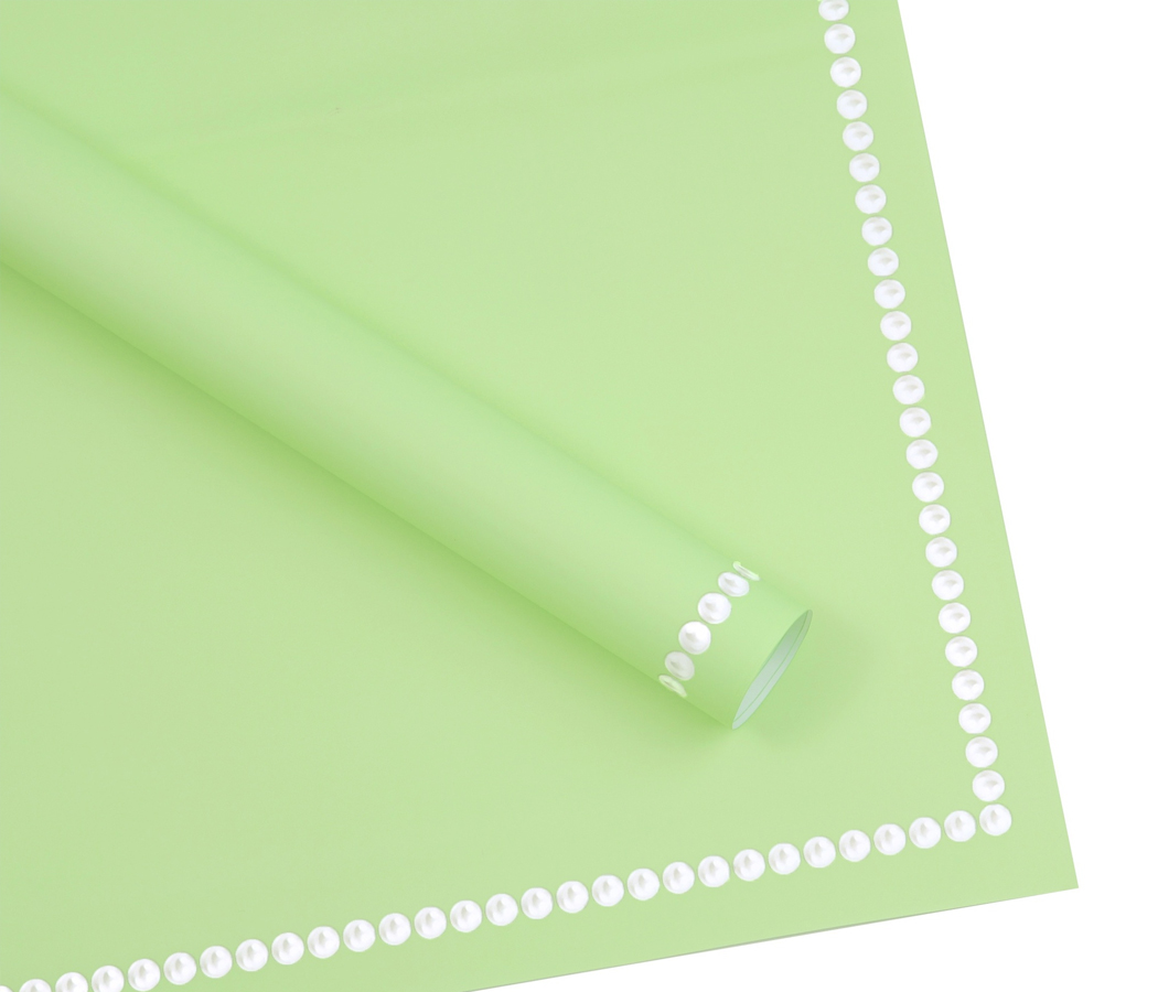 Упак. материал флористическая пленка "Жемчужное ожерелье" 65мкр 58 см х 58 см 20 лист/упак. св-зелен
