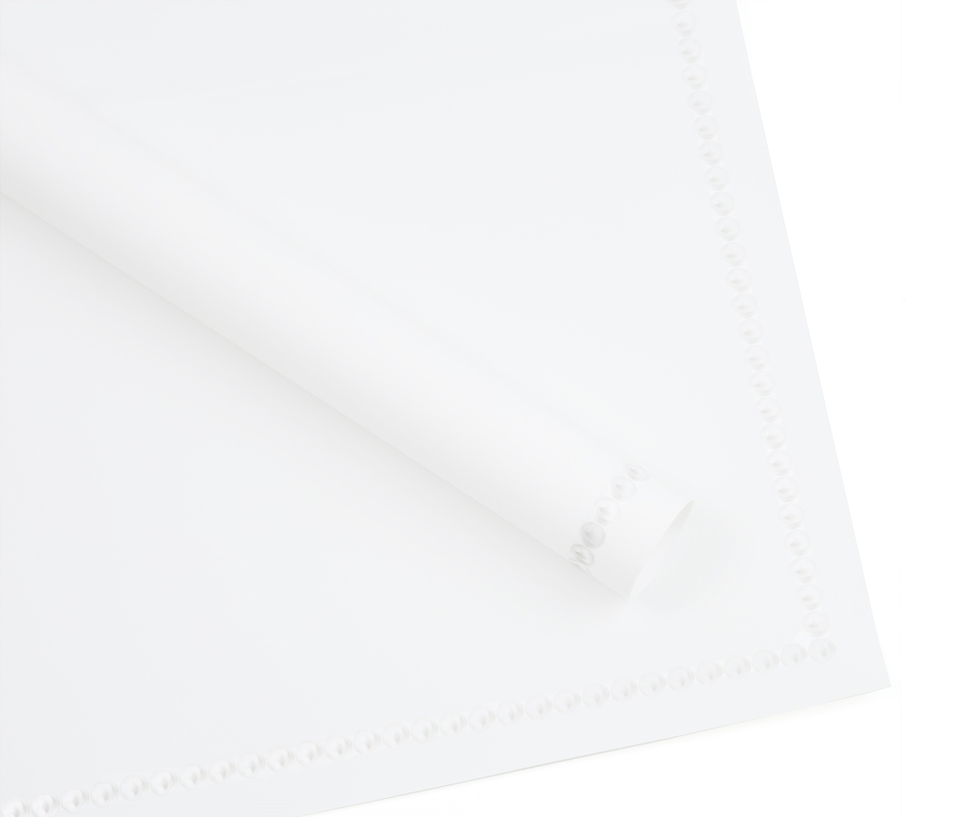 Упак. материал флористическая пленка "Жемчужное ожерелье" 65мкр 58 см х 58 см 20 лист/упак. бел