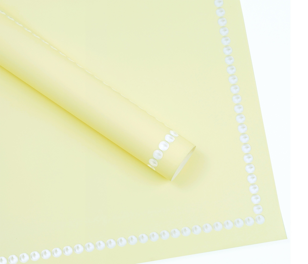 Упак. материал флористическая пленка "Жемчужное ожерелье" 65мкр 58 см х 58 см 20 лист/упак. желт