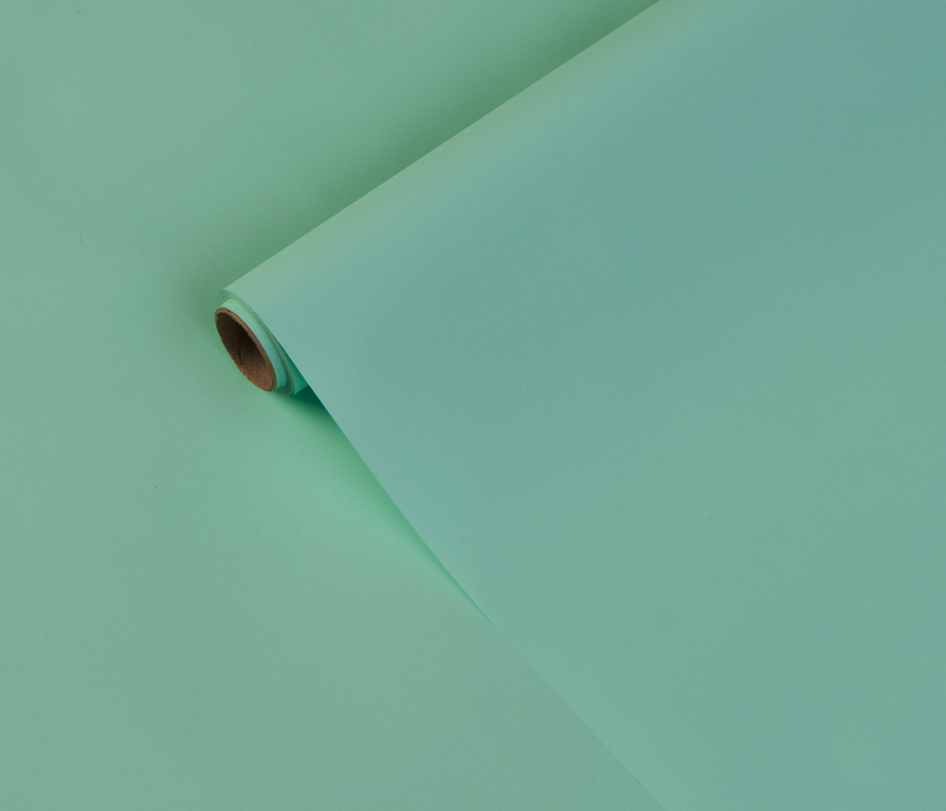 Упак. материал матовая пленка "Фаворит" однотонная, 50 мкр, 50 см х 10 м, пастельно-мятный