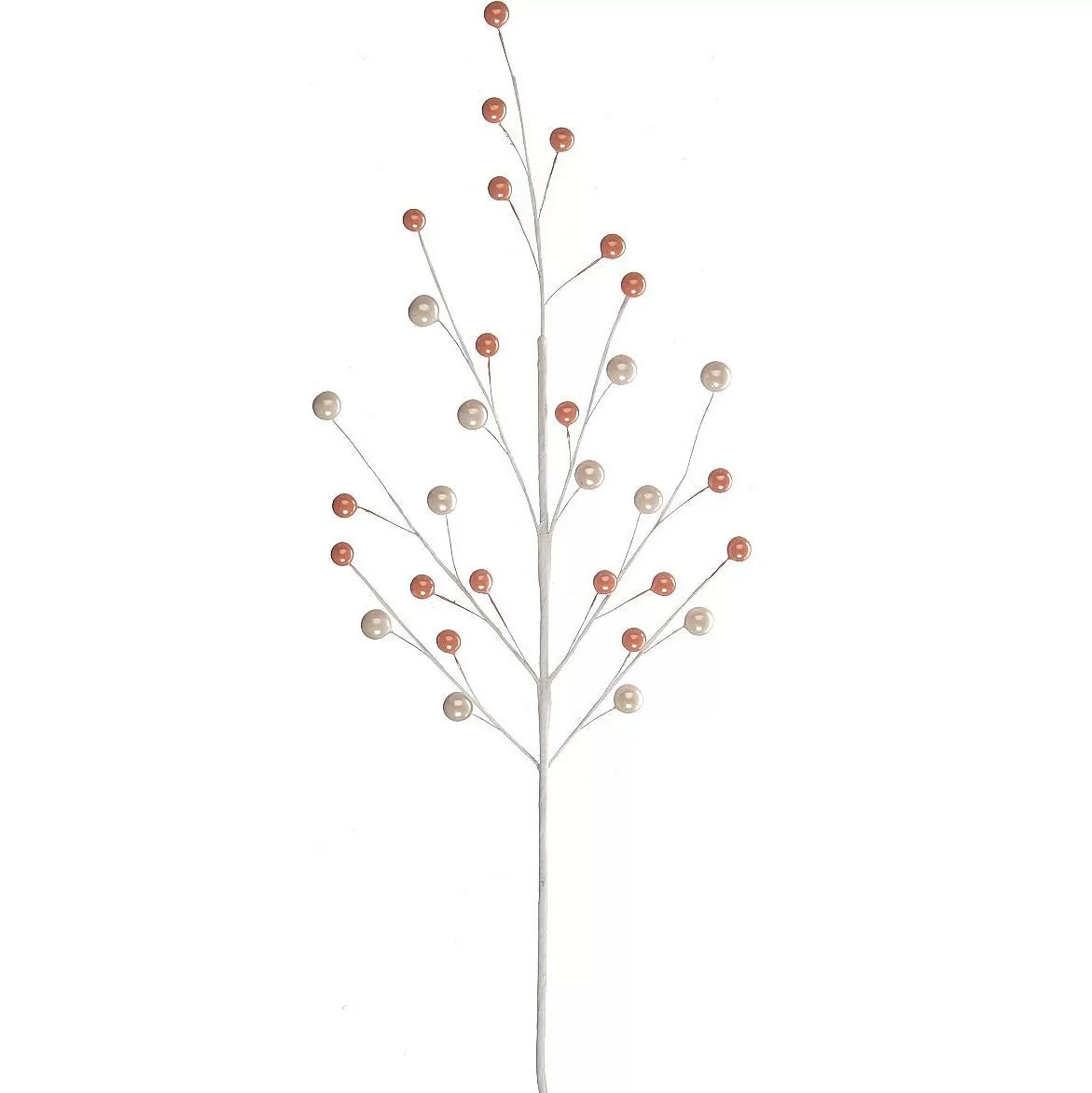 Ветка декоративная с бусинами, 59 см, 1 шт., персик/шампань