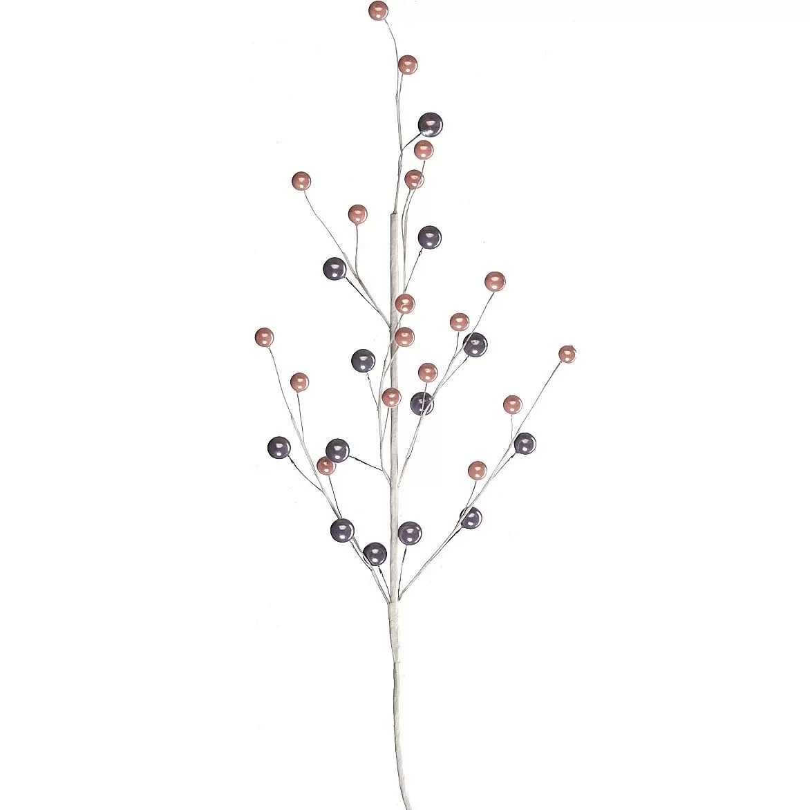 Ветка декоративная с бусинами, 60 см, 1 шт., розовый/сиреневый