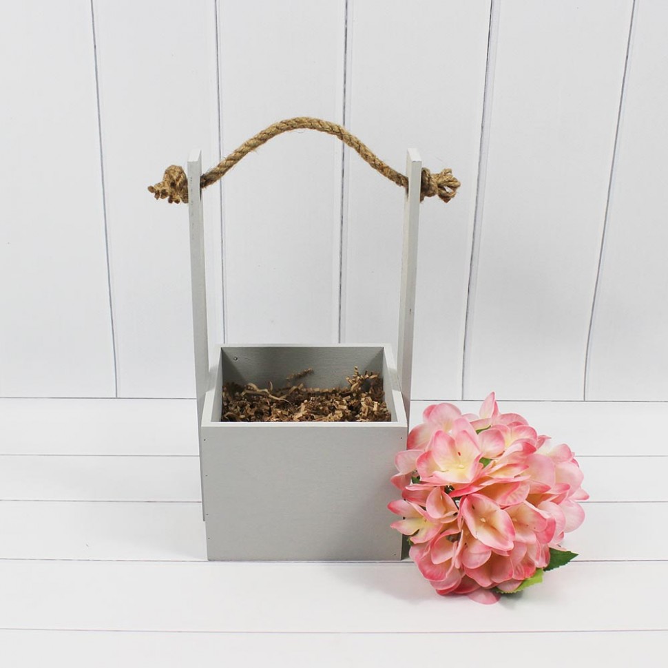 Ящик для декора с канатом 12×12×25 (10) Серый